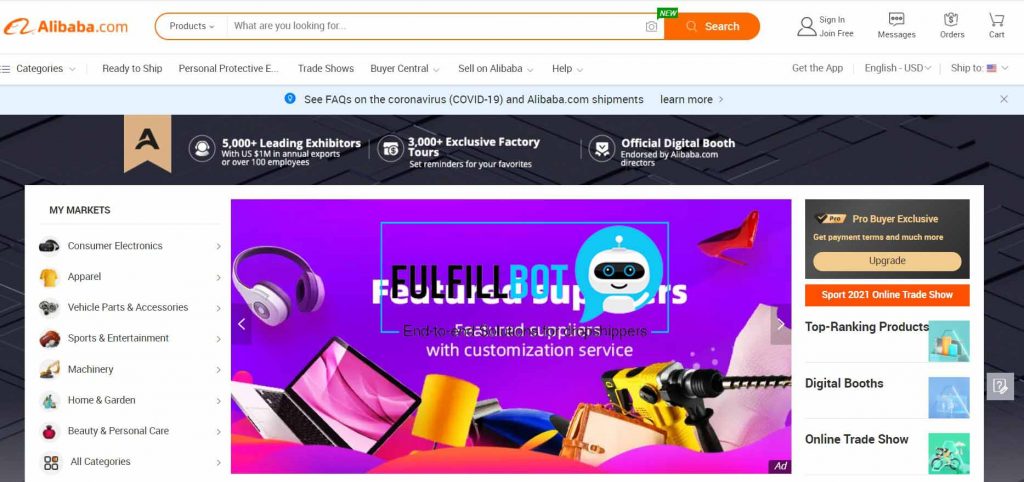 Principaux sites alternatifs comme DHgate pour le sourcing de produits