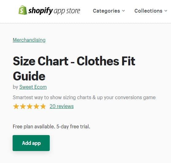 tableau des tailles par sweet ecom