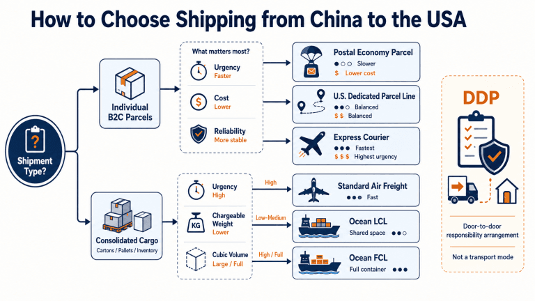 Envio da China para os EUA