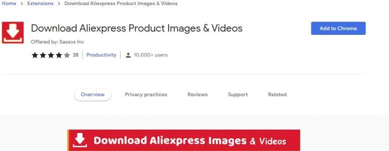 aliexpress video downloader Erweiterung