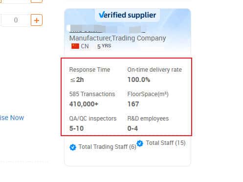 informações do fornecedor