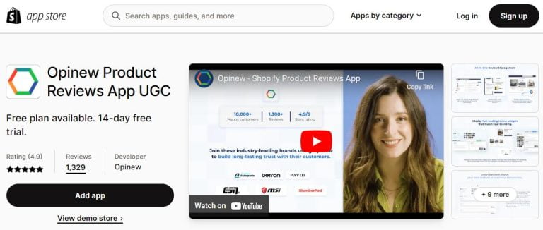 Revue de l'application opinew