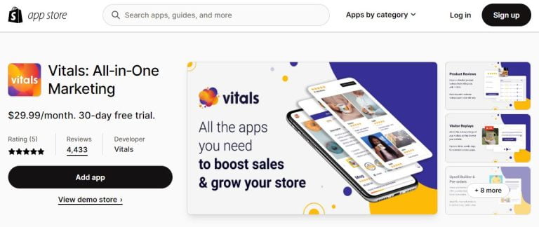 Revue de l'application vitale