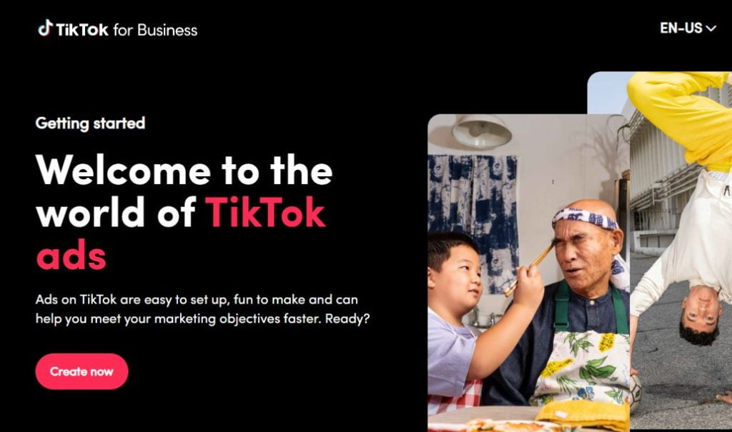 inicio de los anuncios tiktok
