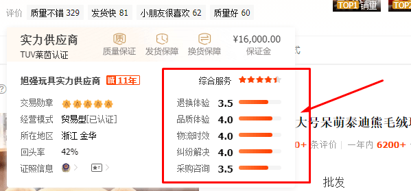 capacità di servizio del fornitore