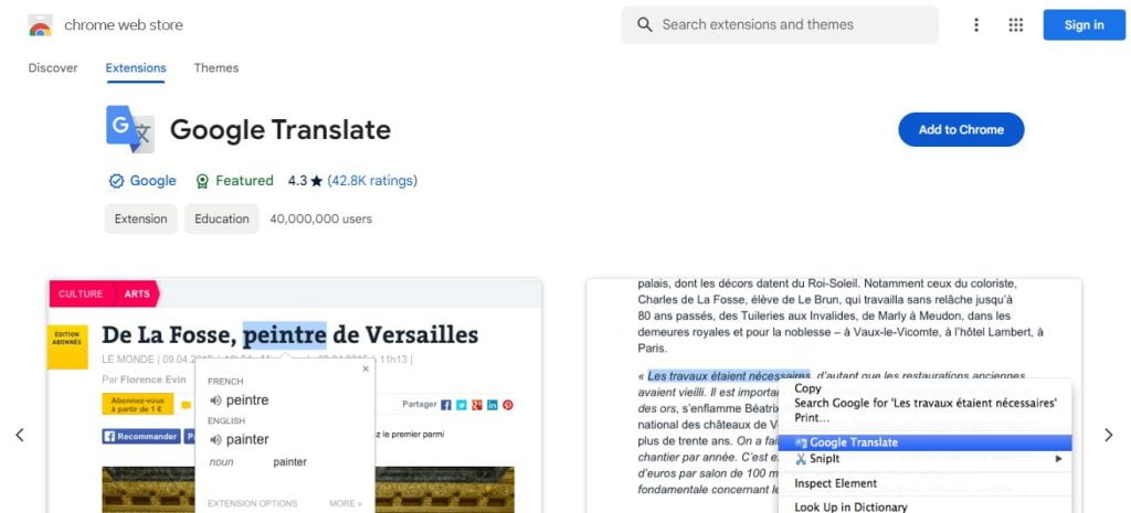 extensión google translate