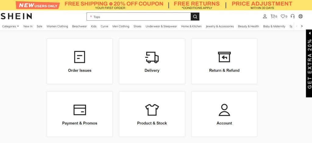 Assistenza clienti Shein