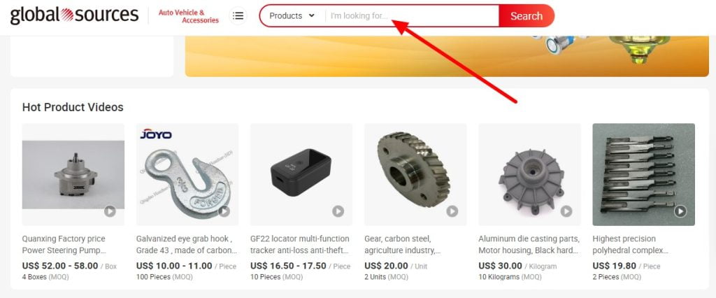 búsqueda de productos