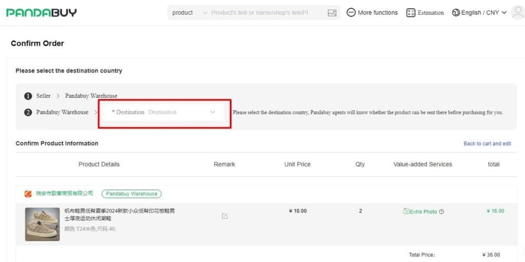 scegliere la destinazione