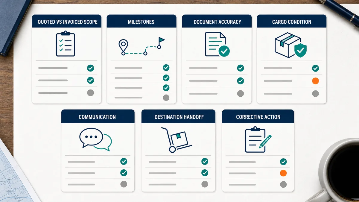 How to Choose China Freight Forwarder for Small and Mid-Size Orders Pilot shipment scorecard for evaluating a China freight forwarder