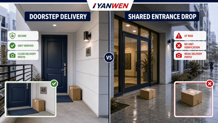 Yanwen shipping: tracking, delivery times, and is it legit? secure door vs shared entrance