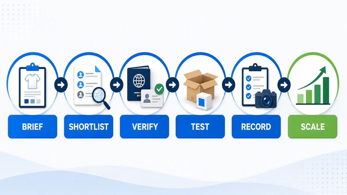 Bir bayii tedarikçisini test etmek için altı adımlı iş akışı